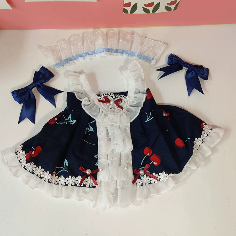 Кукла, платье, юбка, 30 см, с маленькими мишками, детская одежда