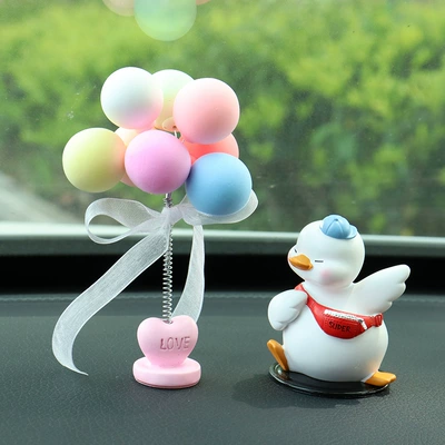 Ornaments for Women, Car ornaments - cool-duck-comes-with-anti-slip-mat-colorful-shaking-head-balloon
