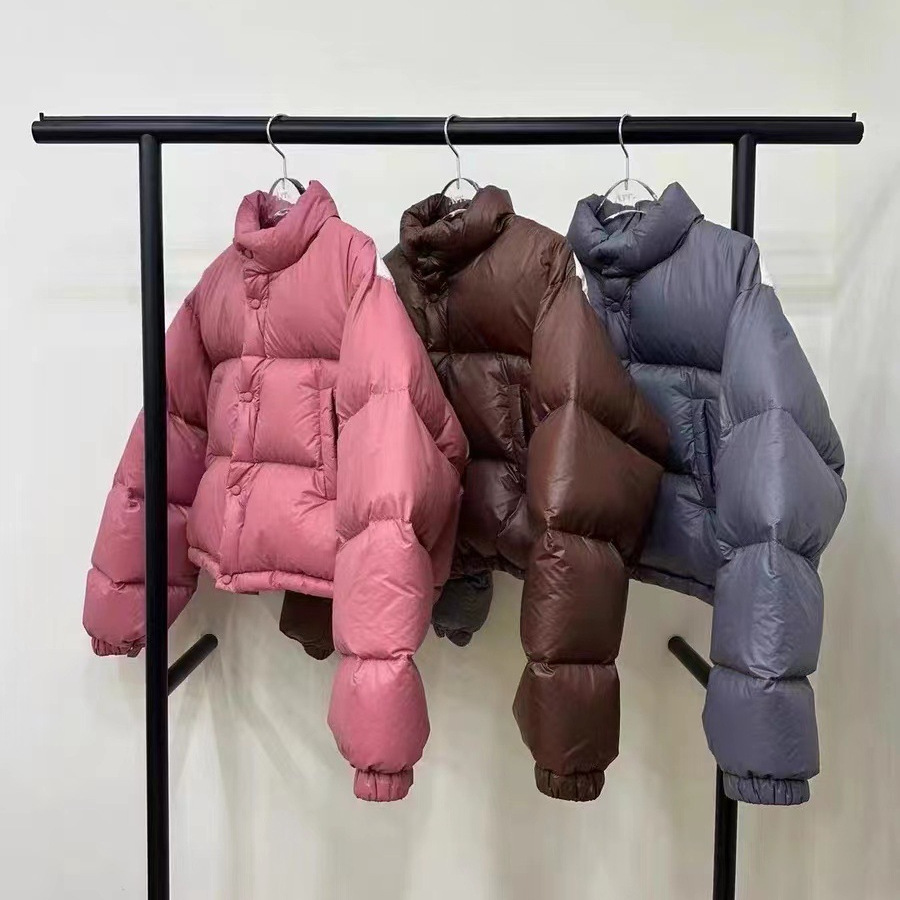 【现货】韩国东大门 Arr2023冬季新款立领后背爱心拼色短款羽绒服