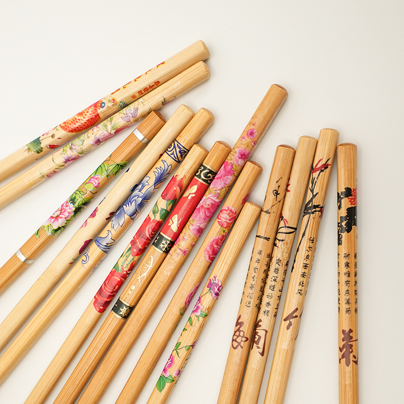 Alishan sweet bamboo printed chopsticks plum