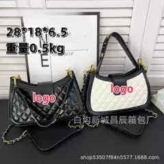 Wholesale Chanel-Style Fashion Chain Crossbody Bag with Large Logo Diamond Quilted Pattern, High-End Daily Commute Versatile Shoulder Bag