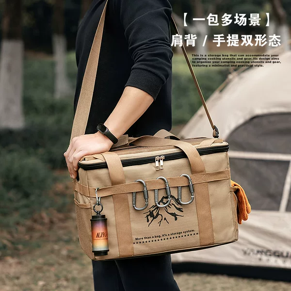 New outdoor multi-functional camping tactical storage bag with table board, portable camping gear bag, outdoor miscellaneous bag