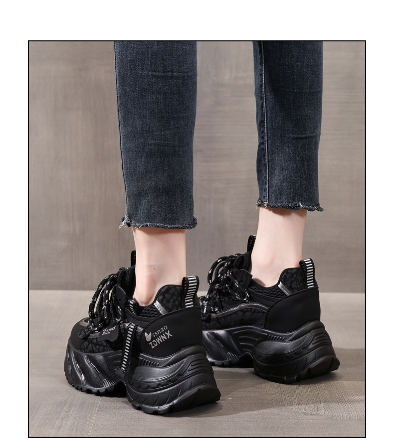 Giày sneaker nữ đế xuồng trắng thời trang, đế dày tăng chiều cao 9.5 cm — màu be chi tiết 14