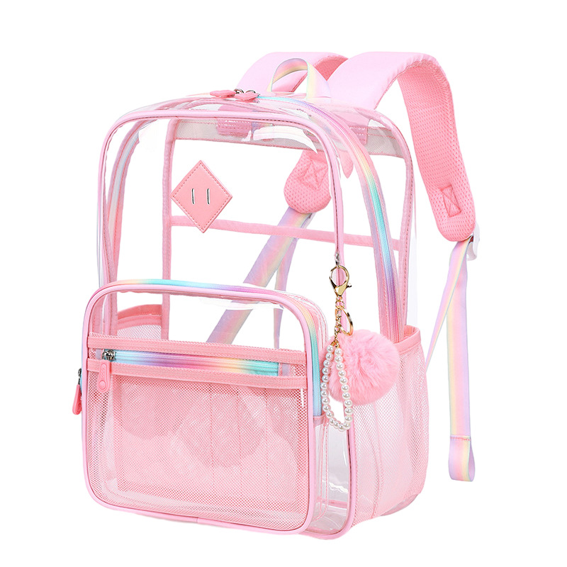 Amazon suministro transfronterizo transparente mochila impermeable Escuela Primaria estudiante mochila de gran capacidad