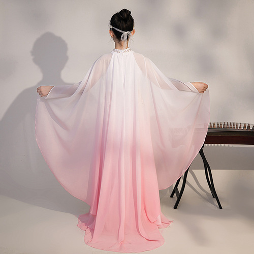 Girls' guzheng performance clothing, Chinese style super fairy guzheng performance chorus clothing, children's classical dance test performance dress