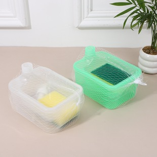 Cross-border kitchen soap dispenser dishwashing liquid press box round sponge cleaning brush soap box dispenser storage box