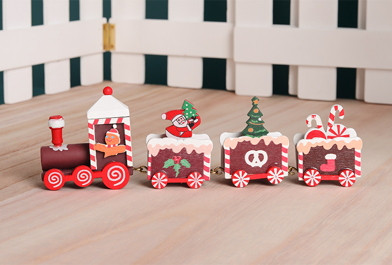 Train Pattern Cute Style Christmas Cute Train Wood Party Street