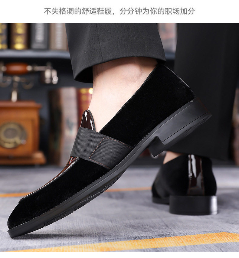 Giày da nam công sở mũi nhọn cổ thấp kiểu xỏ chân, buộc dây thanh lịch — Màu nâu, màu đen chi tiết 15