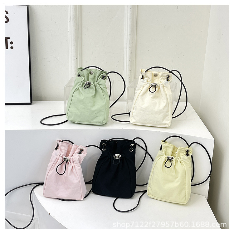 최소 스타일 휴대 전화 가방 여성 일본과 한국식 경량 끈 캔버스 작은 가방 모든 경기 미니 어깨 크로스 바디 동전 지갑