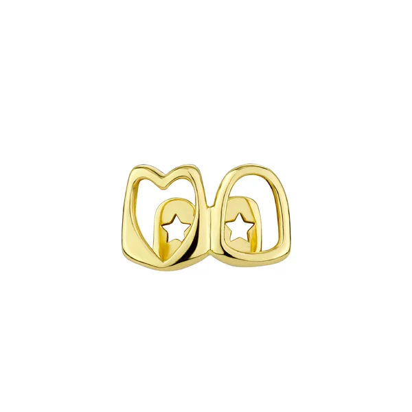 Jinao hollow love double braces daily out of the street cool smooth gold teeth hip-hop Joker cross-border accessories wholesale