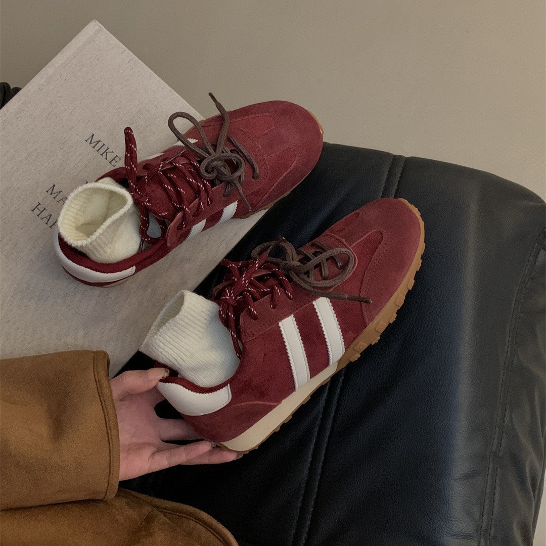 Two-color suede autumn GAT shoes with shoelaces