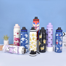 创意保温杯304不锈钢双层真空水杯卡通UV印花礼品杯便携运动水壶