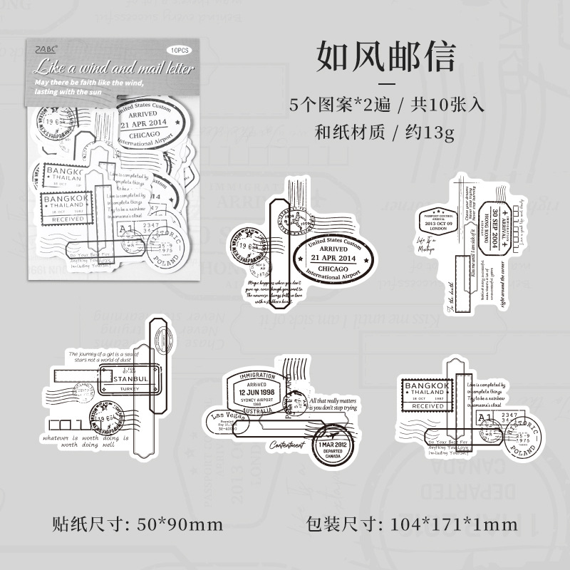 Time Reminiscence Series Paquete de pegatinas de papel DIY Decoración de cuentas a mano Material de collage Paquete de pegatinas creativas Transfronterizo