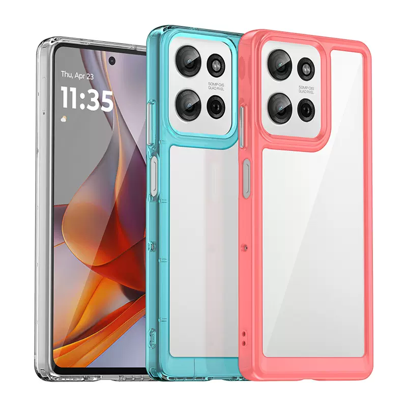 适用Moto G75 5G手机壳 Moto G75 5G炫彩清透细腻TPU手机壳
