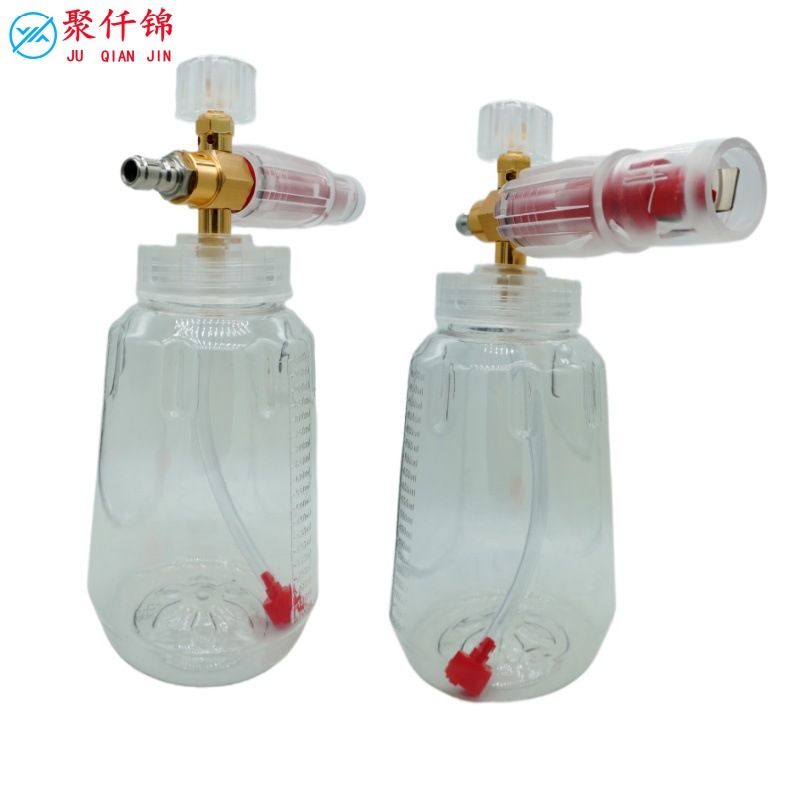 High-Pressure Washer Car Wash Large Foam Pot Upgraded Version Transparent Red 1/4 Quick-Connect Foam Gun Pa Spray Bottle