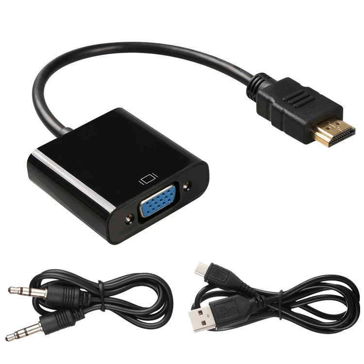 HDMI на VGA с аудио усилитель питания кабель соединения телевизор компьютер HDMI на VGA кабель