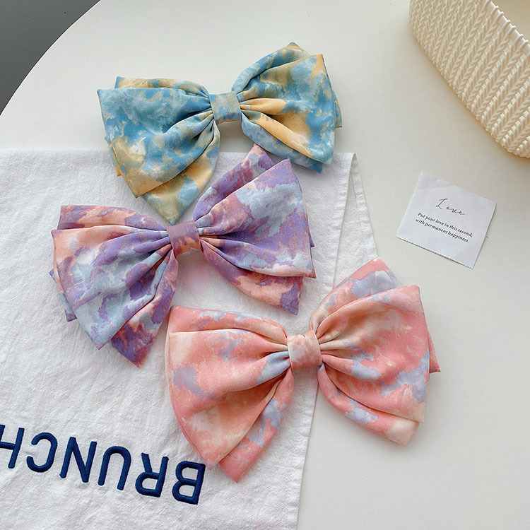 Women's Sweet Simple Style Printing Bow Knot Cloth Headwear Hair Clip display picture 8