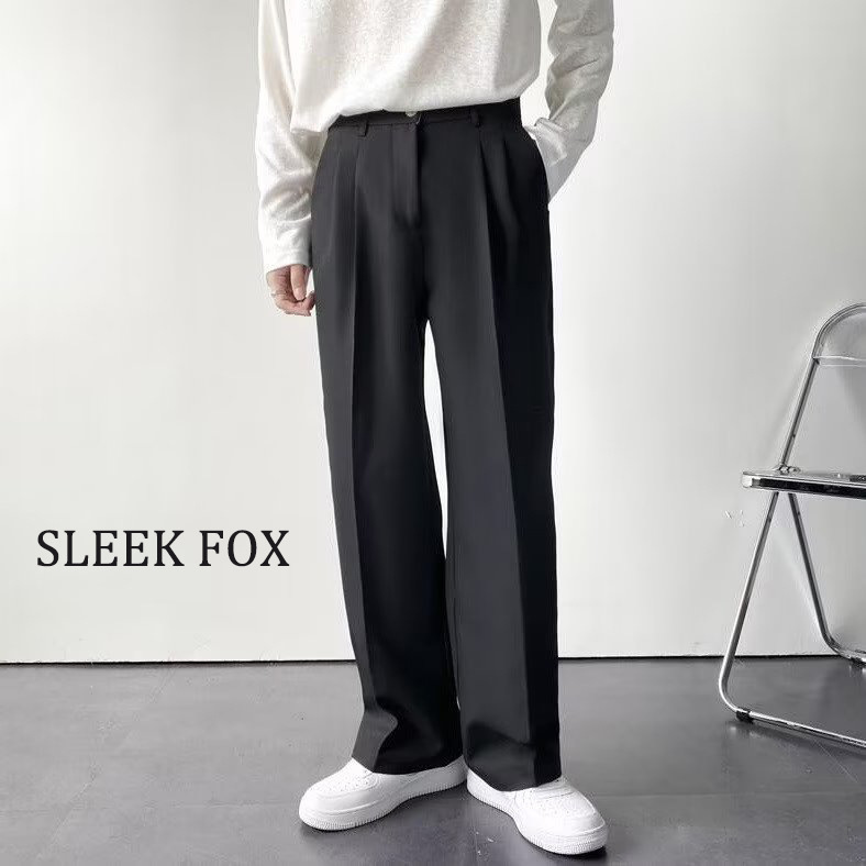 2026 Autumn/Winter New Style Cool College Style Men's Non-Iron Business Casual High-End Black Straight-Leg Trousers