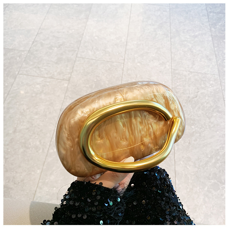 Bolsa de cena transfronteriza, dama de alto nivel, bolsa de mano de lujo ligera, cadena de bolsas acrílicas, bolsas de mano de boda