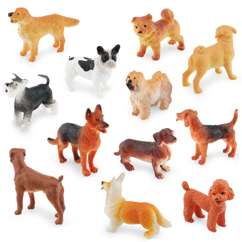 De los niños simulación animal sólido mini Shiba Inu Schnauzer Peluche Corgi arena traje de perro juguete modelo estático