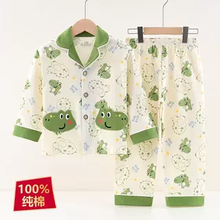 【春秋季】100%纯棉儿童睡衣卡通风家居服套装宝宝保暖休闲风