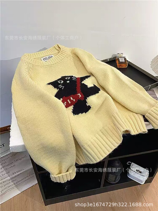 温柔风圆领套头打底毛衣女2025秋冬新款软糯显瘦加厚针织衫慵懒风|undefined