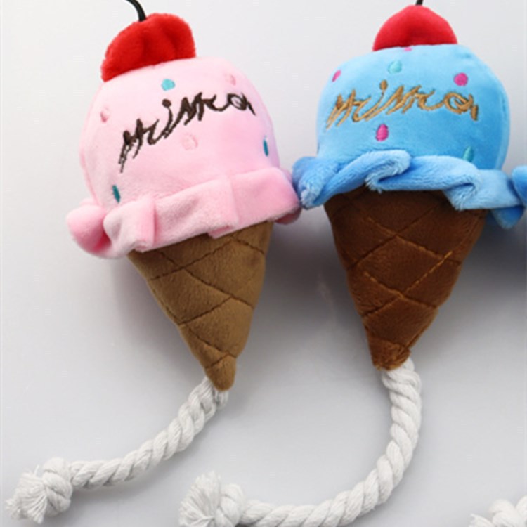 Perro de peluche de juguete de sonido variedad de frutas Navidad de dibujos animados animal gato de juguete suministros para mascotas en stock al por mayor