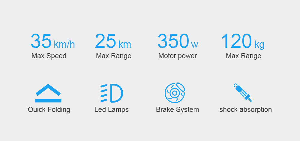 Kugoo M2 + Folding Electric Scooter with Seat 350W 25Km 35Km/H Speed