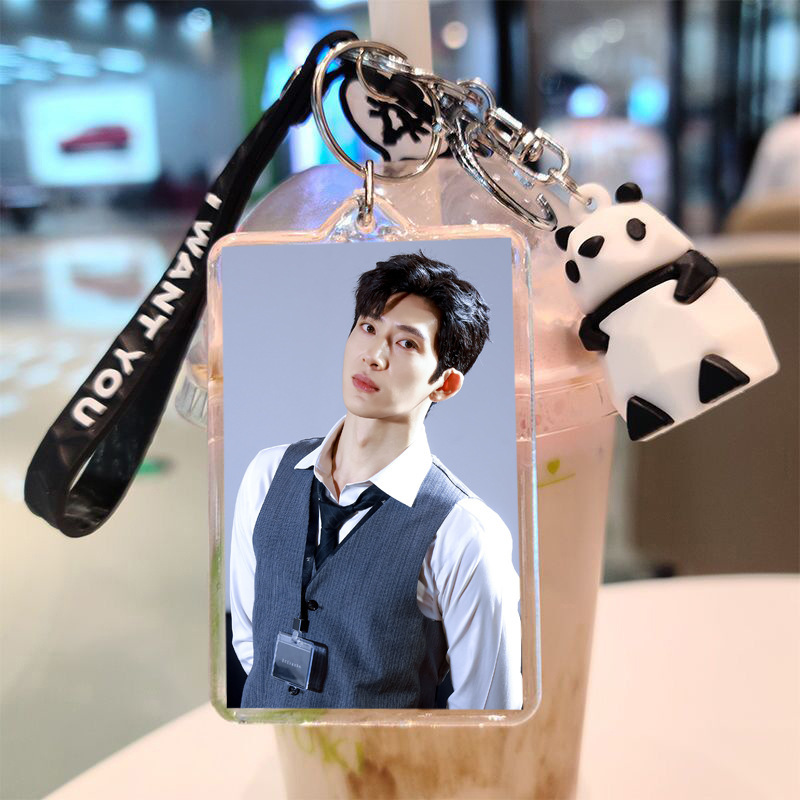 Jing Boran keychain with double-sided photo DIY production, early spring sunny Luan Nian merchandise pendant, cartoon backpack decoration