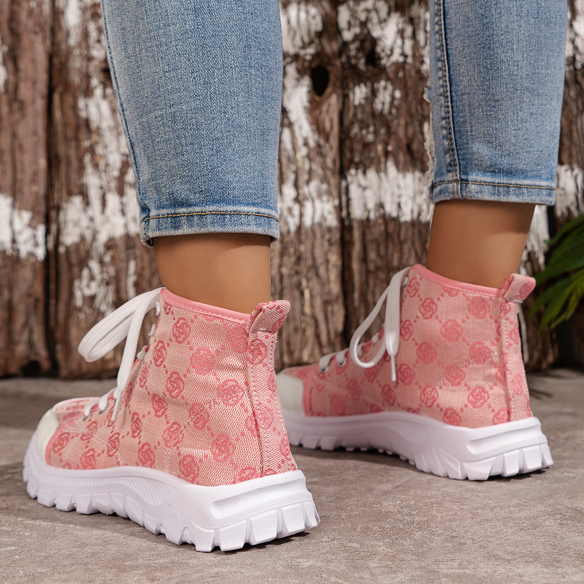 Women's High Top Canvas Sneakers Comfortable Casual Versatile_voghion.com