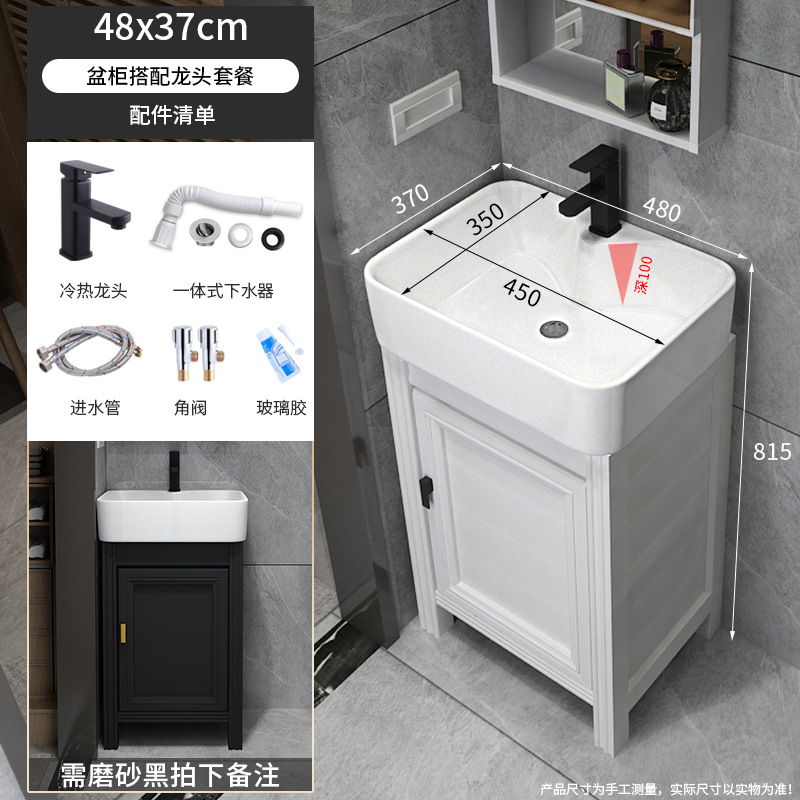 Pequeño apartamento gabinete de baño combinación de baño balcón lavabo mesa de lavado mini esquina piso lavabo gabinete