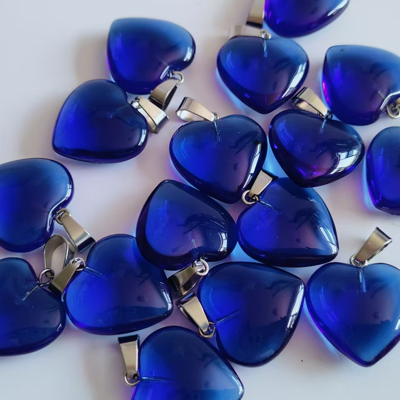 Cruz-frontera piedra natural amor colgante 20mm cristal Ágata en forma de corazón colgante melocotón corazón COLLAR COLGANTE accesorios de la joyería