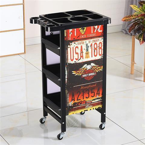 Barbería retro carro de barras carro de belleza al por mayor carro de barbería herramientas de teñido carro