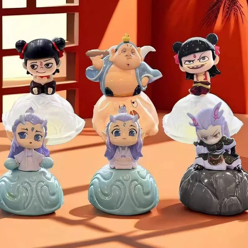 Caja ciega de Nezha Dong Dong Le Chao jugar popularidad en línea caja ciega juguetes para niños muñecas estandos de muñecas pequeñas mercancías popularidad en línea