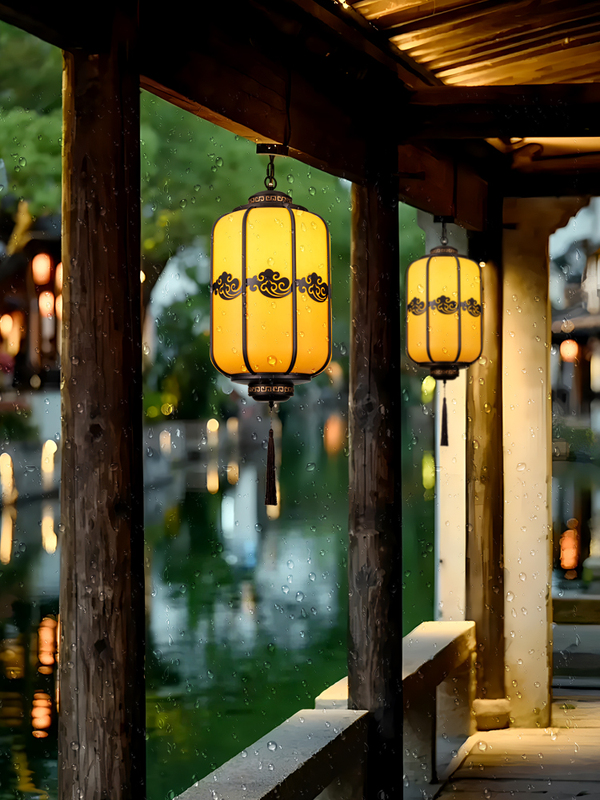 Outdoor Waterproof Chinese-Style Door Eaves Chandelier Courtyard Palace Pavilion Aisle Corridor Balcony Outdoor Lamps