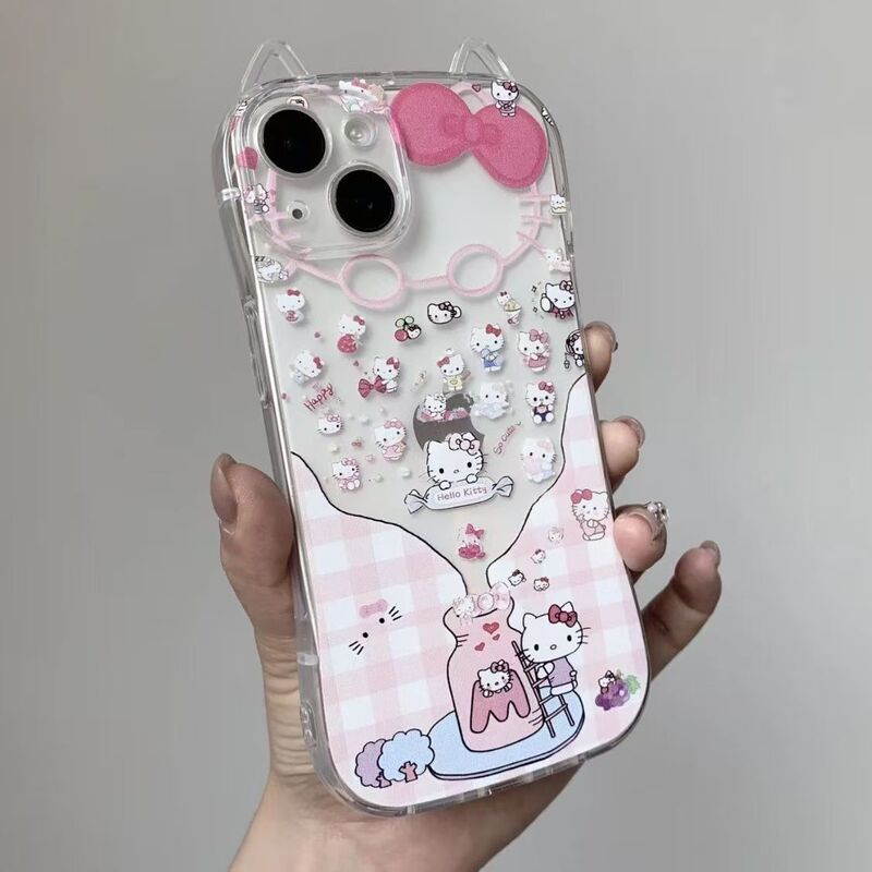 Kity Is Suitable for Apple 17Promax14 Popular Transparent 16Promax Cute 13 Girls' Transparent Phone Case Kity Is Suitable for Apple 17Promax14 Popular Transparent 16Promax Cute 13 Girls' Transparent Phone Case