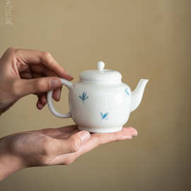 九匠风纯手绘茶壶手工青花创意泡茶器家用陶瓷防烫功夫茶具茶壶