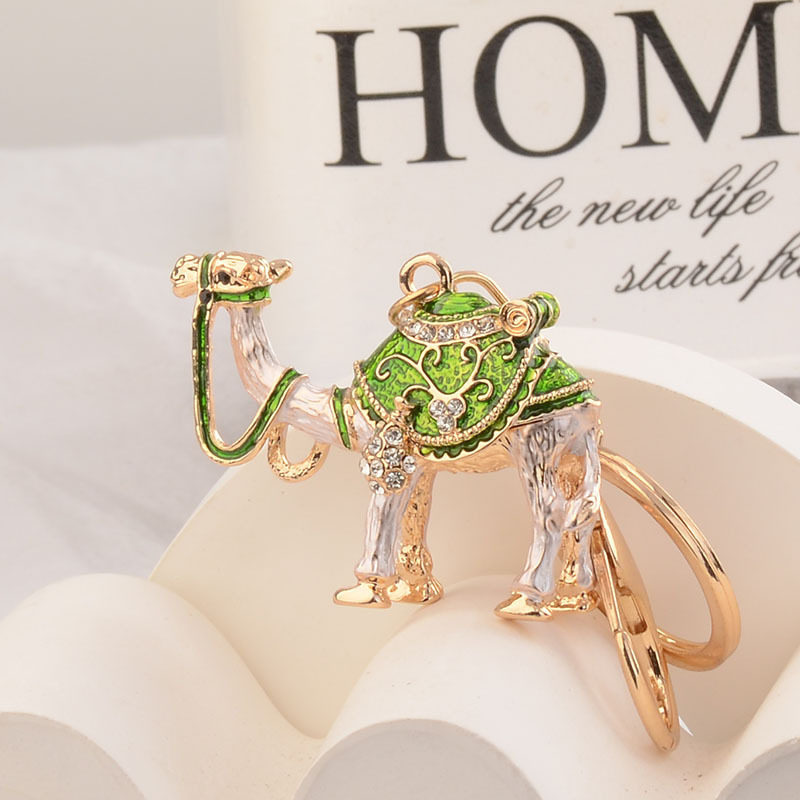 New Diamond-Encrusted Camel Keychain Xinjiang Silk Road Ethnic Characteristics Tourism Crafts Small Gifts Ornaments Wholesale