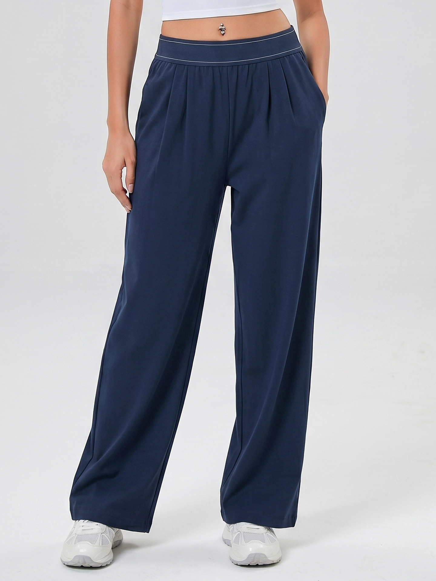 Cross-Border Straight-Leg Alo Pants Women's Fitness Wear Quick-Dry Loose High-Waisted Versatile Casual Sports Wide-Leg Yoga Long Pants