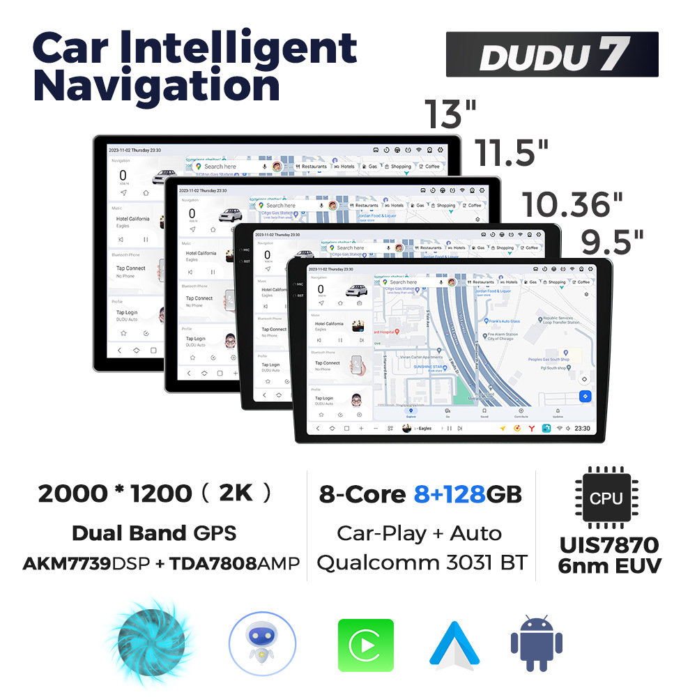 Mekede - Dispositivo de Navegación Inteligente para Automóvil con Pantalla Grande y Control Central Android, Modelo Privado DUDU AUTO, Dispositivo para el Interior del Automóvil