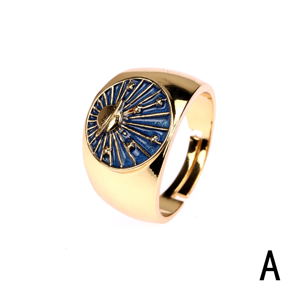 fashion planet drip oil copper ring wholesale