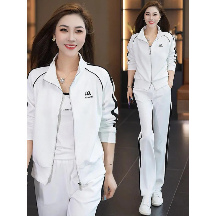 休闲运动服套装女2025年秋季新款时尚减龄修身卫衣阔腿裤两件套|undefined