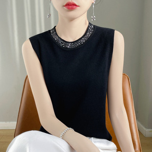 Vest New Women's Half-height Slim-fit Base Sweater Women's All-match Loose Gold Camel Color White
