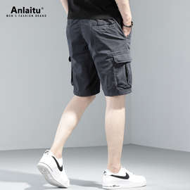 美式灰工装休闲短裤男宽松直筒夏季户外五分裤子男士中裤潮牌