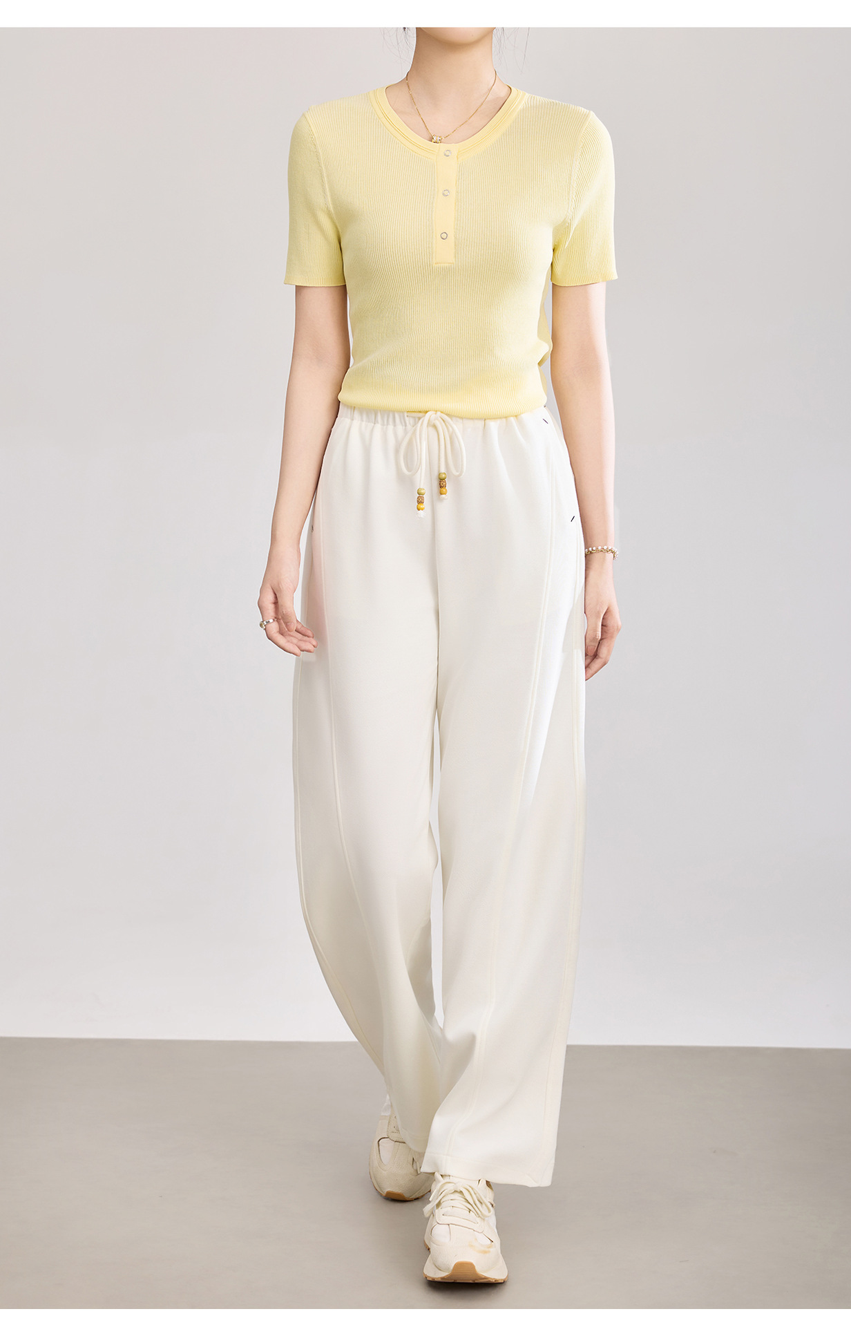Quần culottes nữ ống rộng cạp thun dây rút vải mềm rủ — màu sắc chi tiết 21