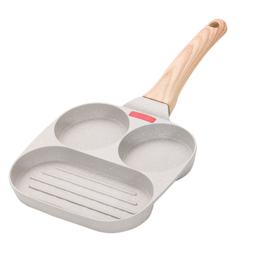 Cross-border egg cooking magic three-in-one egg pan non-stick breakfast pan flat egg hamburger pan home use steak pan