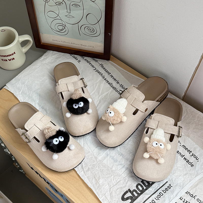 Cartoon Cute Baotou Half Slippers for Women's Outer Wear in Autum New Style Comfortable Thick-Soled Versatile Lazy Slippers Mule Birkenstock Shoes Cartoon Cute Baotou Half Slippers for Women's Outer Wear in Autum New Style Comfortable Thick-Soled Versatile Lazy Slippers Mule Birkenstock Shoes
