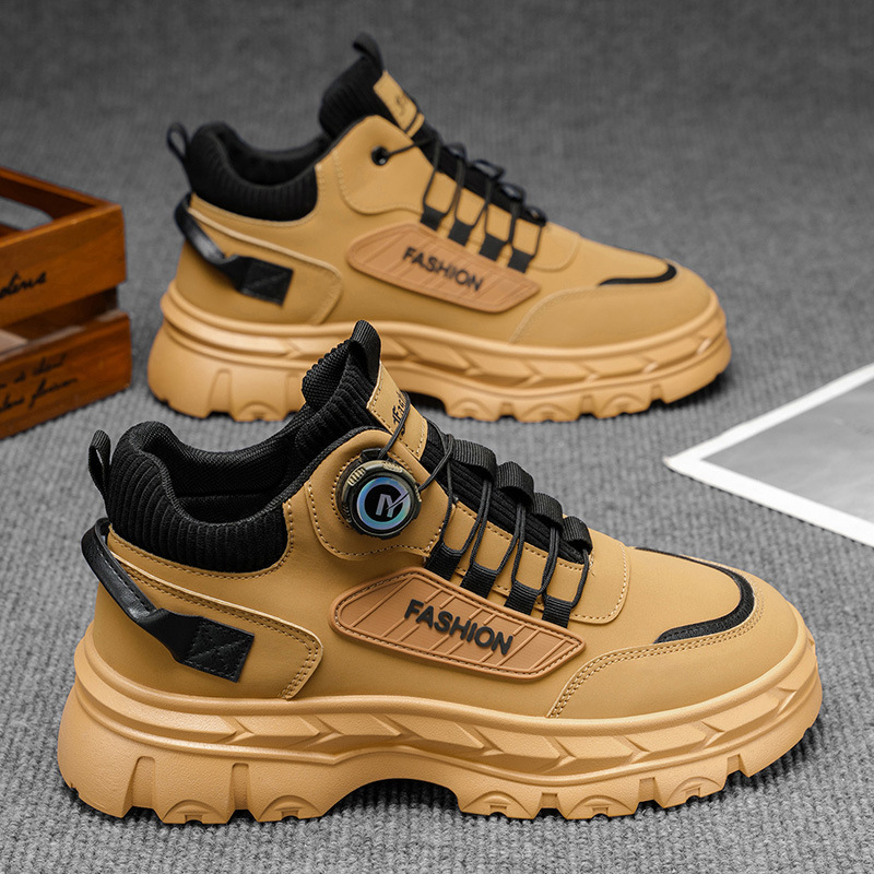 Autumn 2025 Men's Shoes New High-Top Boots Men's British Style Retro Thick-Soled Work Shoes Casual Short Boots Autumn 2025 Men's Shoes New High-Top Boots Men's British Style Retro Thick-Soled Work Shoes Casual Short Boots