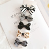 Children's base hair accessory, hairgrip with bow, set, wholesale, European style