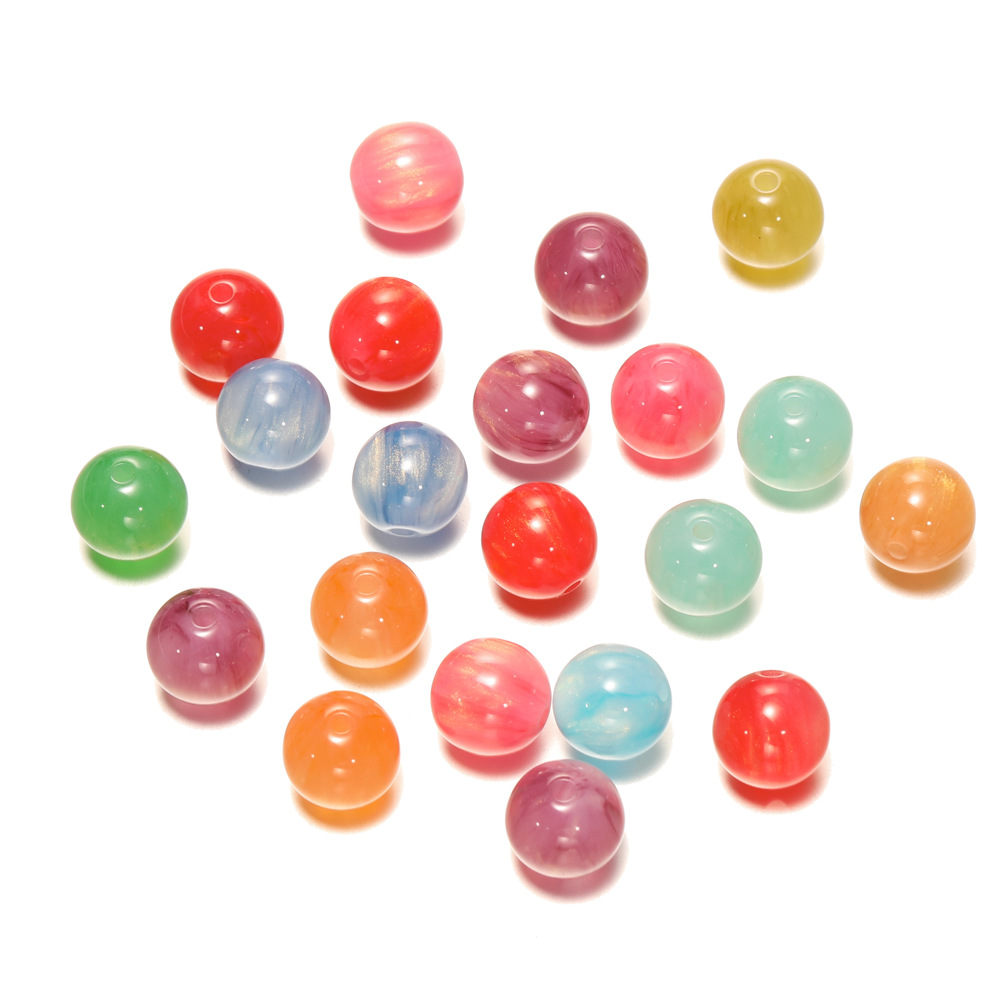 Autumn And Winter New Resin Cloud Beads 12mm Cloud Pattern Gold Flash Gilding Sand Round Beads Diy Bracelet String Beads Scattered Beads display picture 8